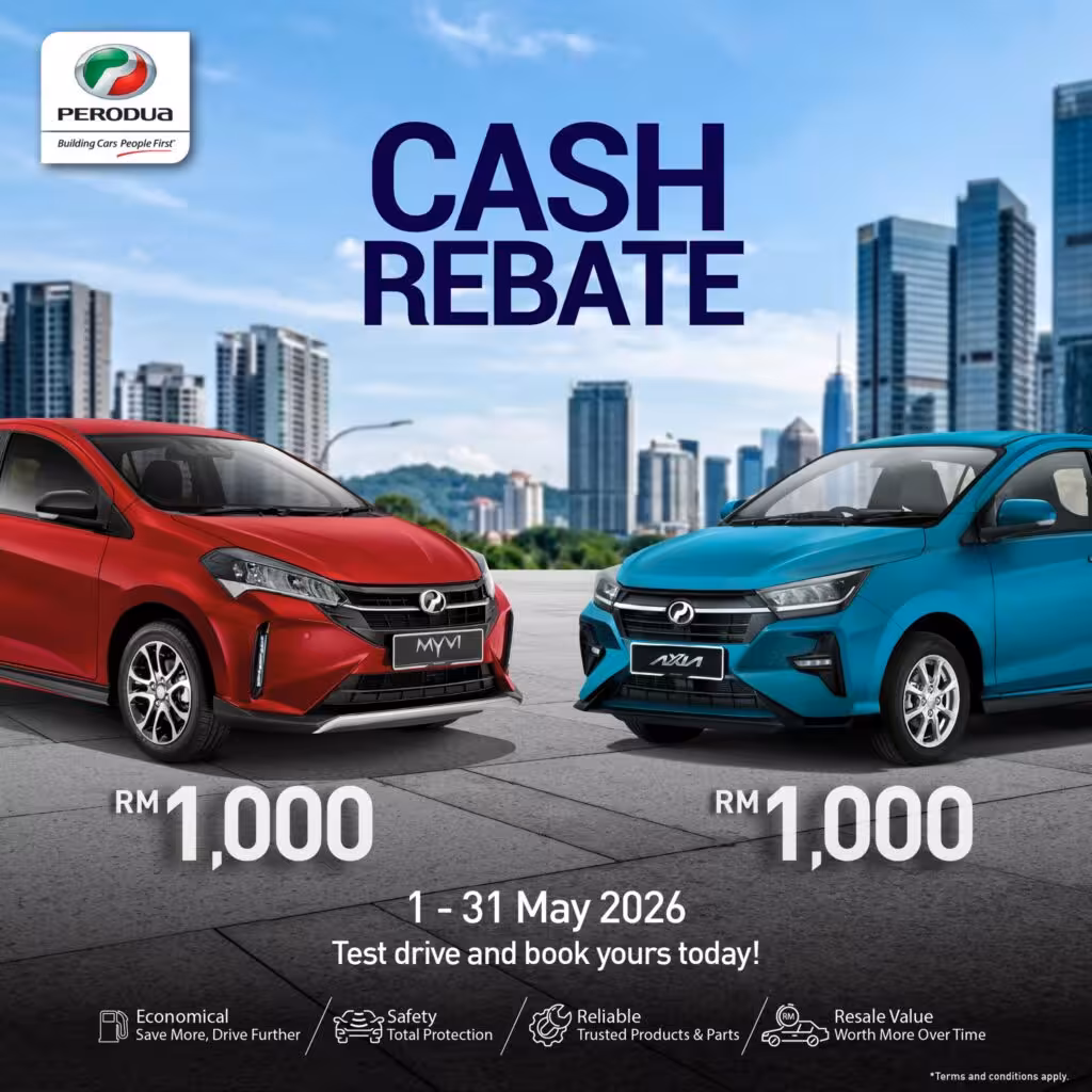 Perodua Promotion May 2026 – Rebates Up to *RM7,000 for Axia, Myvi, Ativa & Aruz