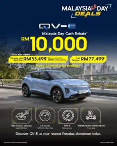 Promosi Perodua QV-E – rebat tunai RM10,000, unit terhad